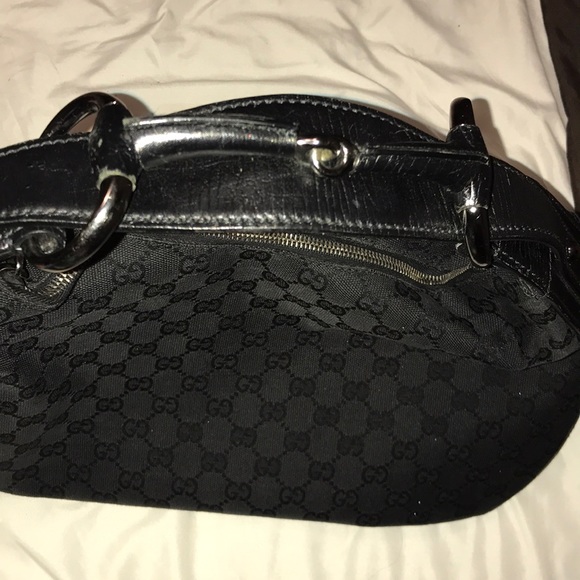 Vintage GG Gucci Horsbit Black Canvas Medium bag - Picture 3 of 8